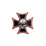 Нашивка "Мальтийский крест с черепом Skull Cross" размеры 6,5см*6,5см, с термоклеем