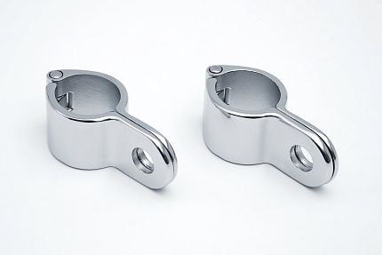 Хромированные хомуты на дуги (двойные), пара