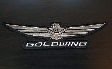 Нашивка (шеврон) "GoldWing" 32см, металлизированная серебристая нить