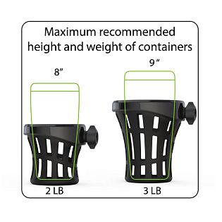 (Черный) Держатель для напитков GEN-2 на левую сторону GL18-18 (комплект с крепежом)