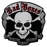 Нашивка "Череп Bad Bones" размеры 29см*29см, с термоклеем