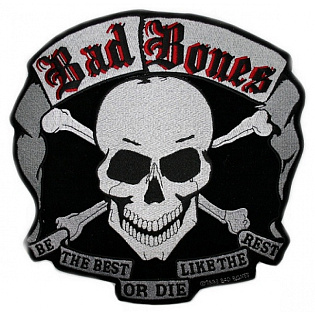 Нашивка "Череп Bad Bones" размеры 29см*29см, с термоклеем
