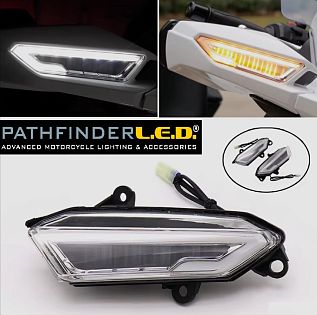 Диодные габариты + бегущие поворотники в заркала (светлые линзы)