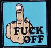 Нашивка "Fuck off" размеры 7см*7см, с термоклеем