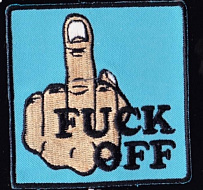 Нашивка "Fuck off" размеры 7см*7см, с термоклеем