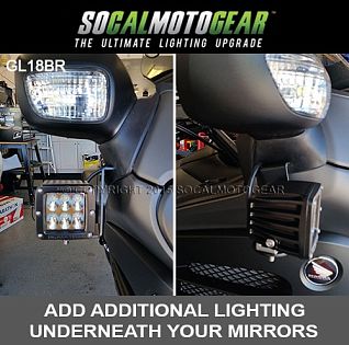 Кронштейны для крепежа доп.фар к зеркалам GL1800, 01-17гг (пара)