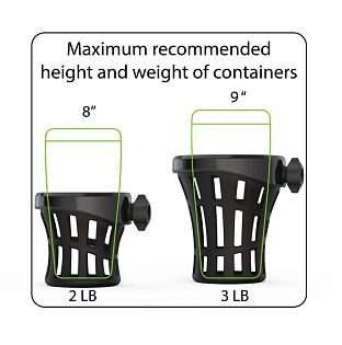 (Черный) Держатель для напитков Big Ass® GEN 2 для всех GL1800 (комплект с крепежом)