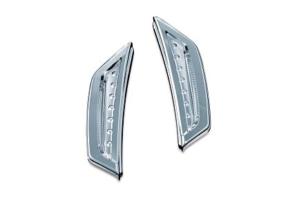 Акцент-хром на фронтальную часть бокового пластика с белыми огнями (пара)