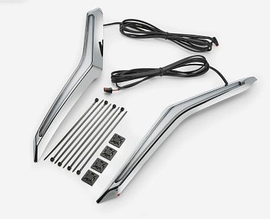 (Хром) Накладки LED на передний обтекатель (габарит/поворот), комплект