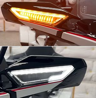 Диодные габариты + бегущие поворотники в заркала (тонированные линзы)