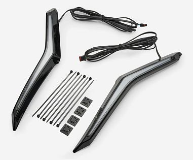 (Черные) Накладки LED на передний обтекатель (габарит/поворот), комплект