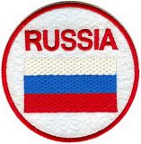 Нашивка (шеврон) Россия в круге, 8.0 х 8.0 см (с термоклеем)